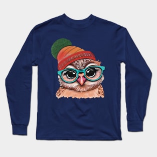 Owl Wearing Glasses Long Sleeve T-Shirt